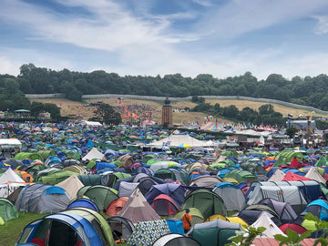 Camping at Glastonbury