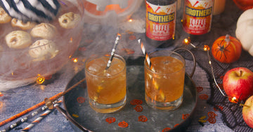 Brothers Toffee Apple Halloween Punch cocktails and shrunken heads