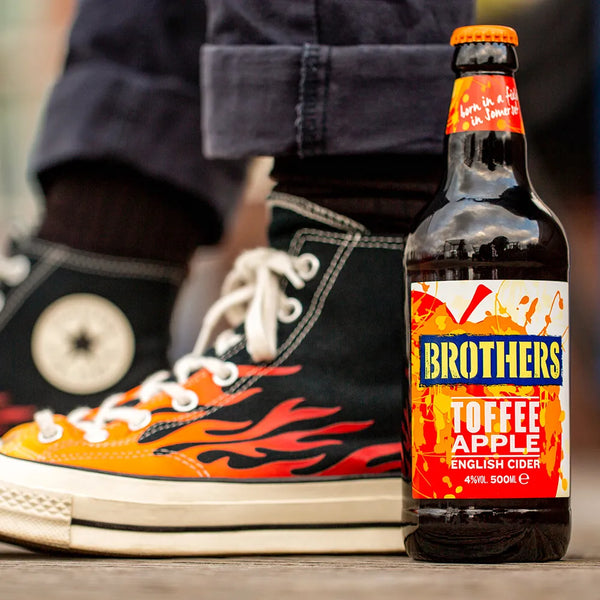 Brothers Toffee Apple Cider and Converse Chuck Taylor All Star Archive Flame shoes