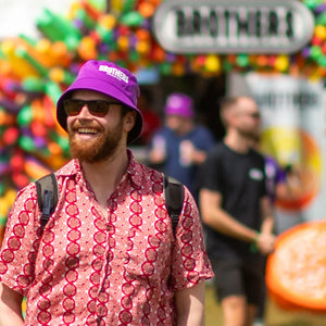 Brothers festival bucket hat being worn at a festival