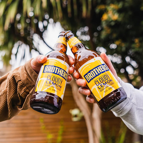 Two bottle sof Brothers Cloudy Lemon fruit cider - cheers