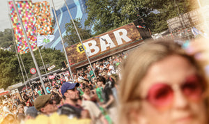 The Brothers B-Bar with a large crowd & flags at the famous West Holts Stage at Glastonbury Festival